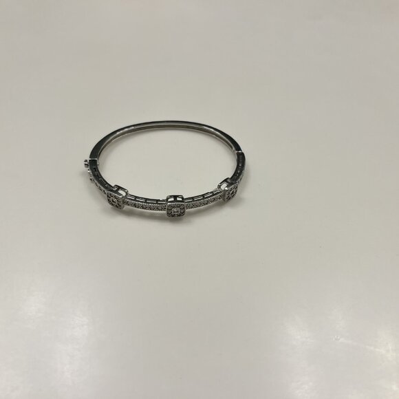 silver diamond accent Bangle Bracelet - Picture 1 of 1